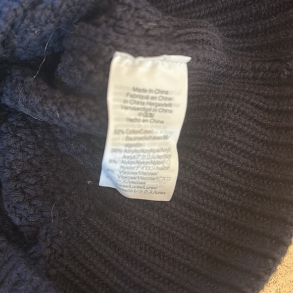 J Crew 🔥 The Reeds Navy Gold Cotton Blend Sparkly Fair Isle Pullover Sweater - Picture 6 of 7